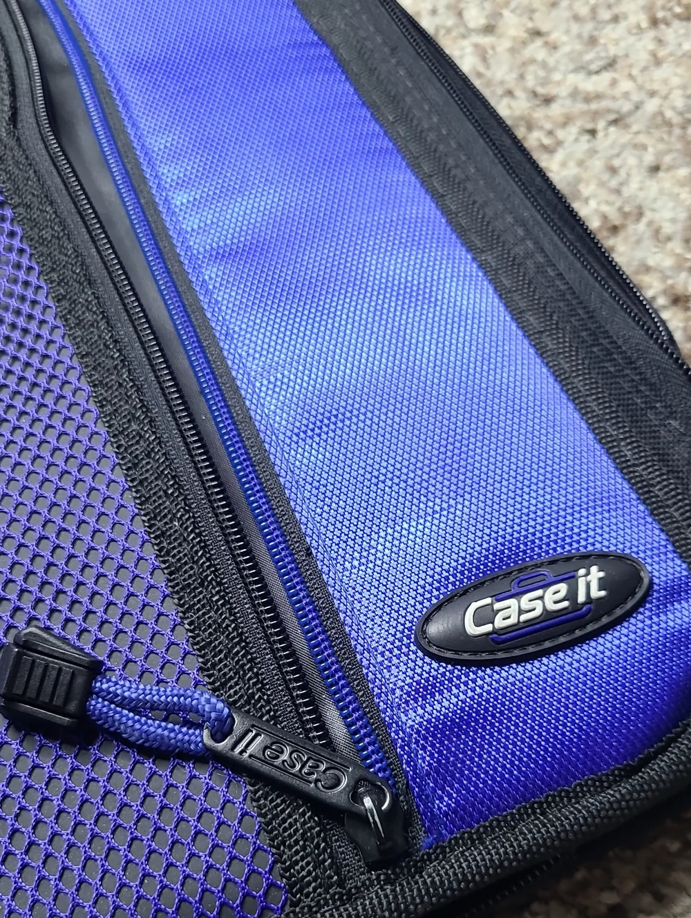 Case-it Blue and Black Double Zippered Binder Organizer